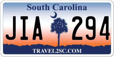 SC license plate JIA294