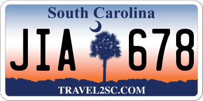 SC license plate JIA678
