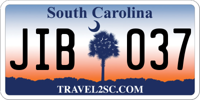 SC license plate JIB037