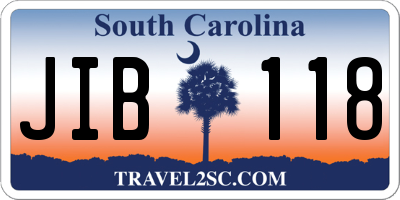 SC license plate JIB118