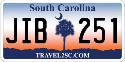 SC license plate JIB251