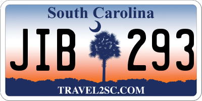 SC license plate JIB293