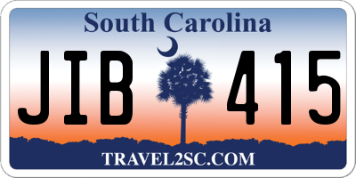 SC license plate JIB415