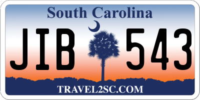 SC license plate JIB543