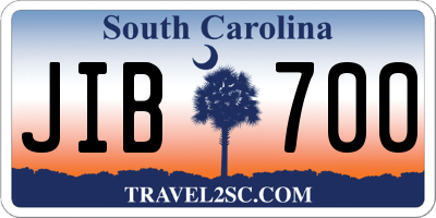 SC license plate JIB700