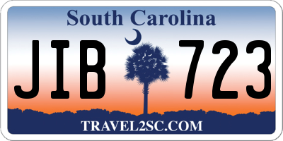 SC license plate JIB723