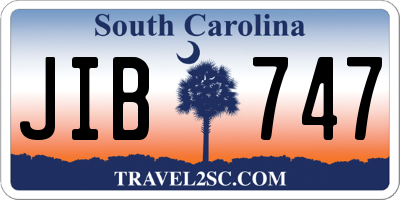 SC license plate JIB747
