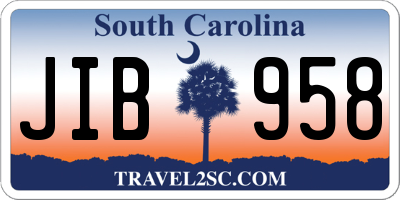 SC license plate JIB958