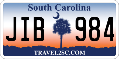 SC license plate JIB984