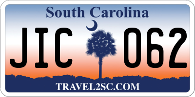 SC license plate JIC062