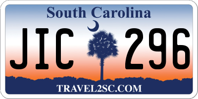 SC license plate JIC296