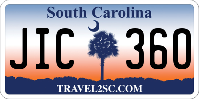 SC license plate JIC360