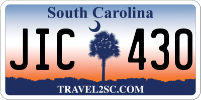 SC license plate JIC430