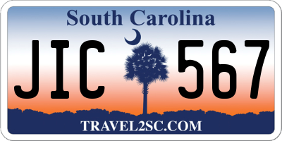 SC license plate JIC567