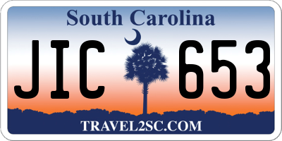 SC license plate JIC653