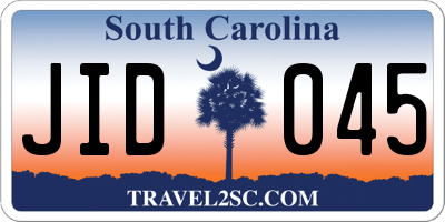 SC license plate JID045