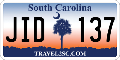 SC license plate JID137