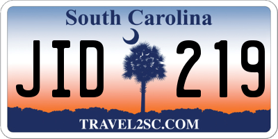 SC license plate JID219