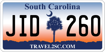 SC license plate JID260