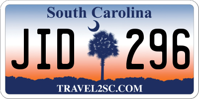 SC license plate JID296