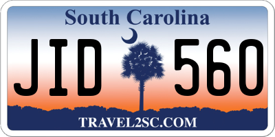 SC license plate JID560