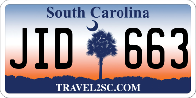 SC license plate JID663