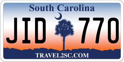 SC license plate JID770