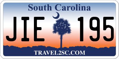 SC license plate JIE195