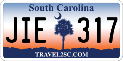 SC license plate JIE317