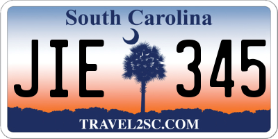 SC license plate JIE345