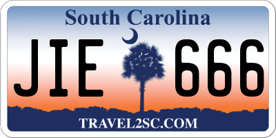 SC license plate JIE666