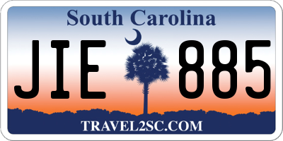 SC license plate JIE885