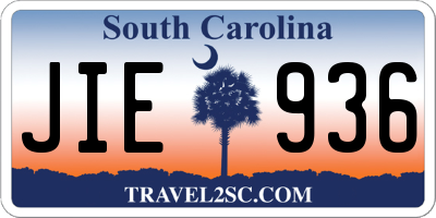 SC license plate JIE936