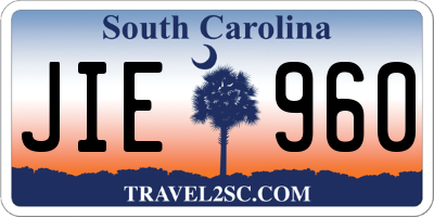 SC license plate JIE960
