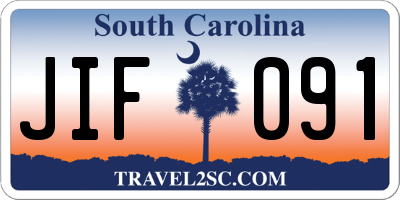 SC license plate JIF091