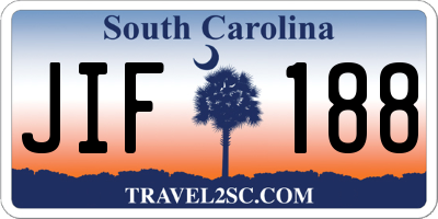 SC license plate JIF188