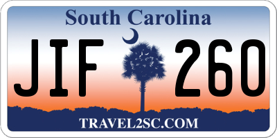 SC license plate JIF260