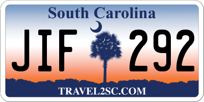 SC license plate JIF292