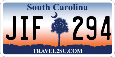 SC license plate JIF294