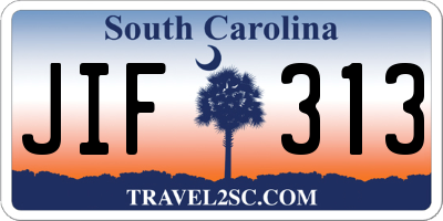 SC license plate JIF313