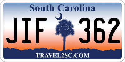 SC license plate JIF362