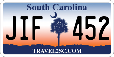 SC license plate JIF452