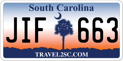 SC license plate JIF663
