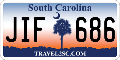 SC license plate JIF686