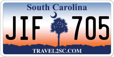 SC license plate JIF705