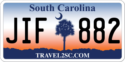 SC license plate JIF882