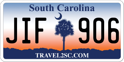 SC license plate JIF906