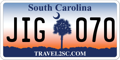 SC license plate JIG070