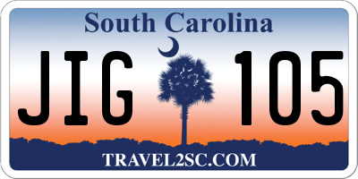 SC license plate JIG105