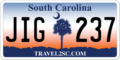 SC license plate JIG237